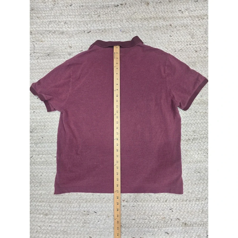 Banana Republic Mens XL Burgundy Organic Cotton Pique Short Sleeve Polo Shirt